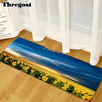 

Thregost Microfiber Floor Mat Scenic Printed Kitchen Carpet Anti Slip Long Bath Mats Machine Washable Rugs Absorbent Doormat