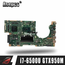 K501UW для ASUS K501UX K501UB K501UW материнская плата для ноутбука K501UX DDR3 4 ГБ ОЗУ материнская плата i7-6500U с видеокартой GTX950M