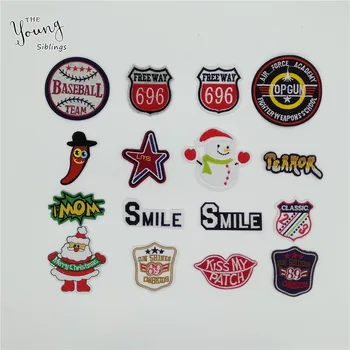 

New arrive English Alphabet Embroidery Patches Stripes Sticker DIY Clothing Iron on patch Badges Accessories Craft supplies