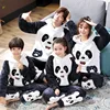 Pyjama d'hiver pour parents et enfants, en flanelle, épais, peluche, sweat à capuche, manches longues, Animal Panda, vêtements de maison pour hommes et femmes ► Photo 2/6