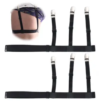 

1 Pair Adjustable Shirt Holder Stays Elastic Men Suspenders Gentleman Leg Braces Business Tirantes Uniform Suspender Shirt Stay