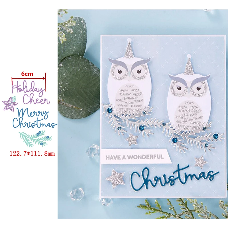 

Artistic MERRY XMAS Celebration Word Graceful Flower Branch Metal Cutting Dies Scrapbooking Album Paper DIY Cards Crafts 2019