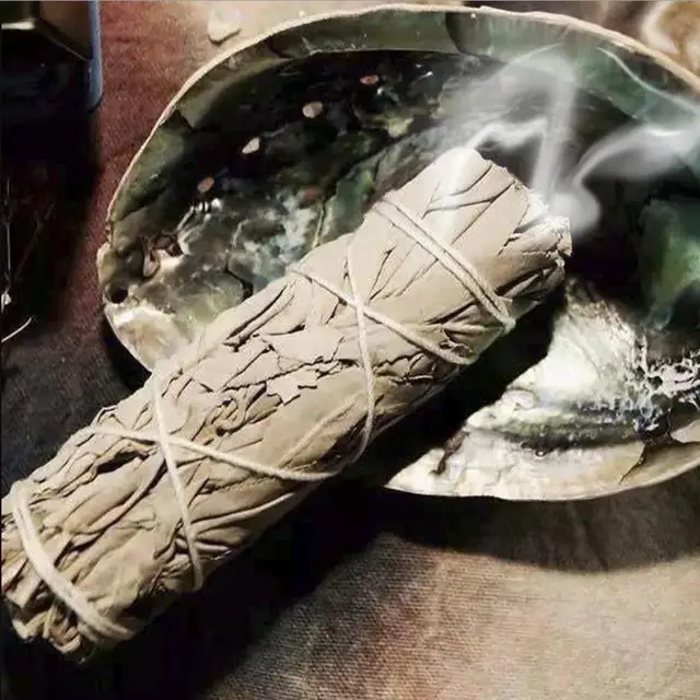 40 G Fehér Zsálya -Köteg Foltos Bot Tisztítás Otthoni Légfrissítő Spirituális Füstölő Égés A Meditáció Gyógyulására Air Frissítő - Image 3