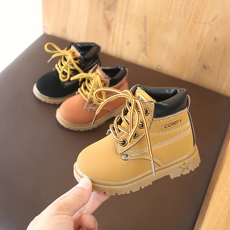 

2019 Autumn And Winter British Style Baby Boys Girls Snow Boots Kids Boots Winter Non-slip Martin Boots Children's Fashion Boots