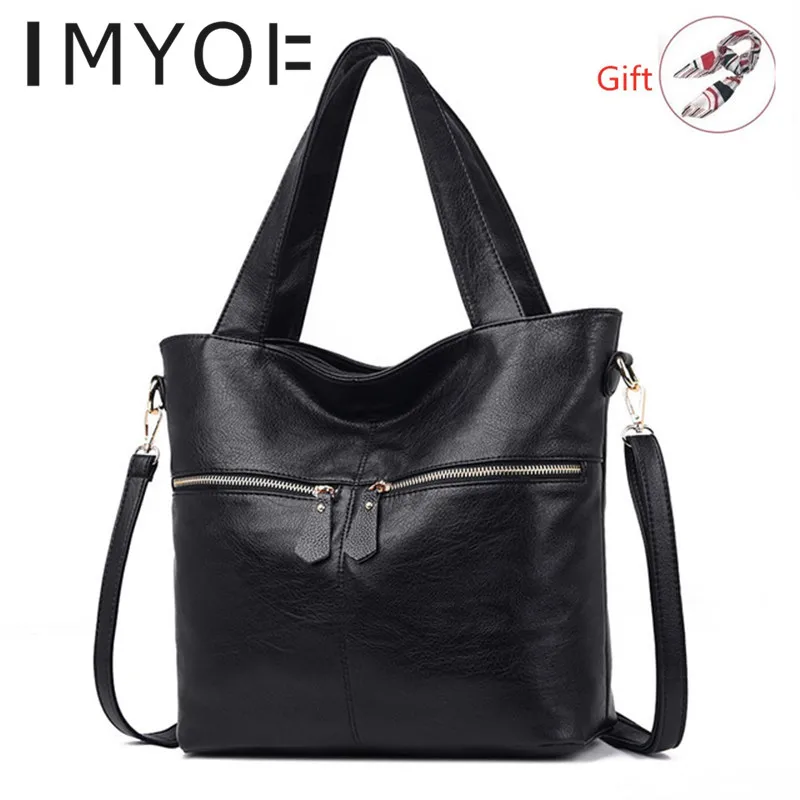 Preise IMYOK Echtem Leder Handtasche Frauen Neue Mittleren Alters Mutter Tasche Schaffell Hand Taschen Große kapazität Schulter Tasche Bolso Mujer 2019