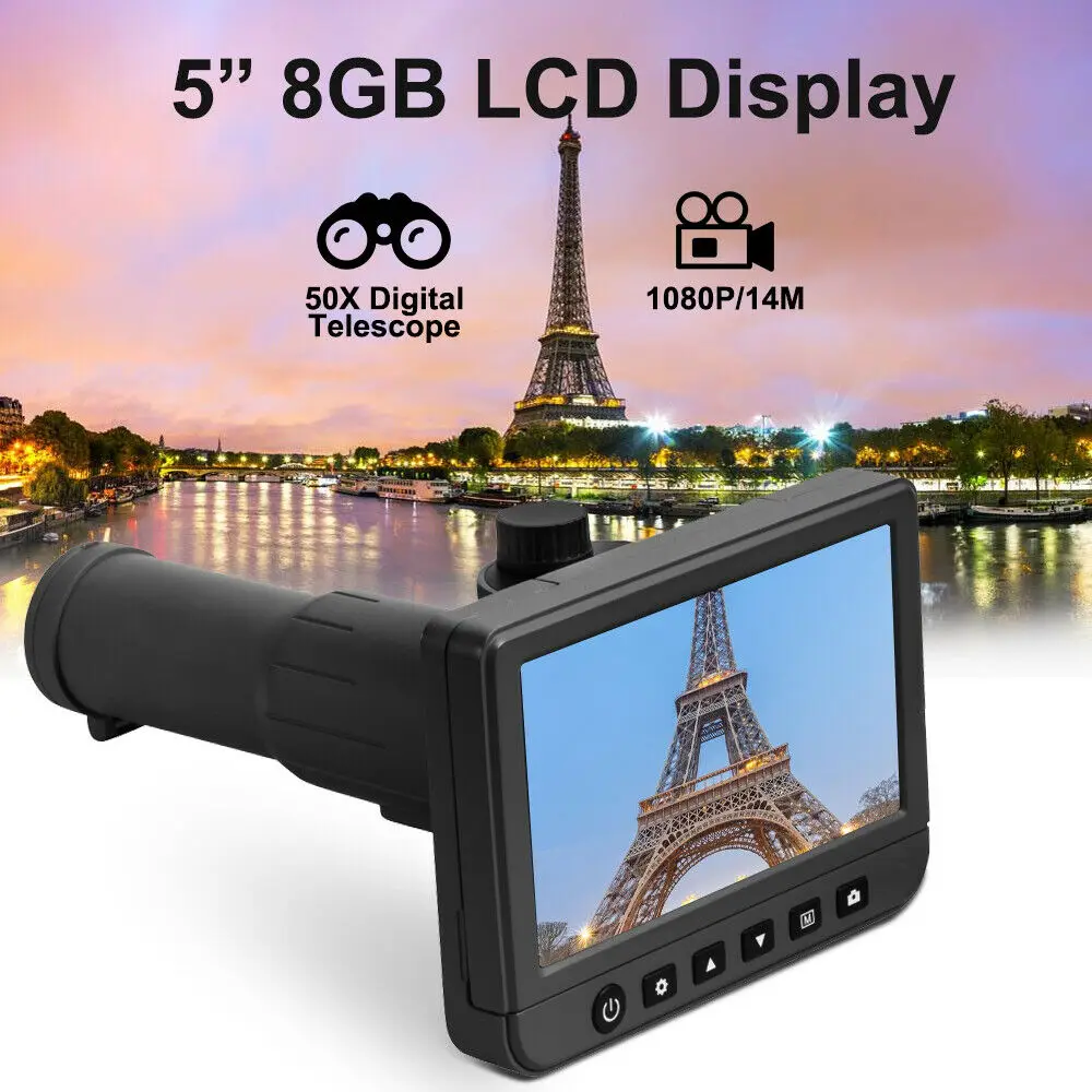 

5.0 inch LCD Digital Telescope 50x ZOOM 1080P Binoculars Camera Monoculars + 8GB Card
