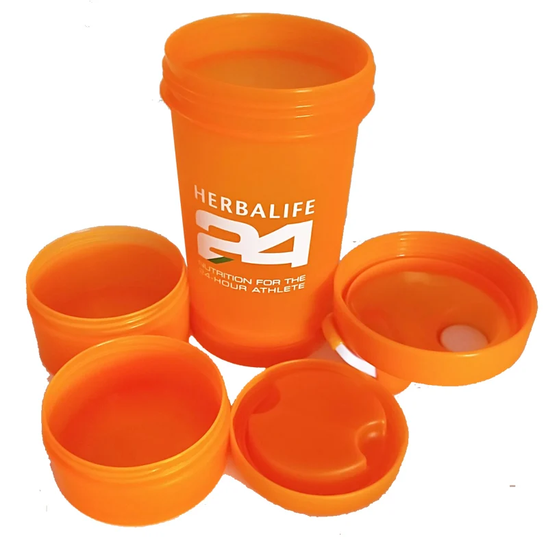 3 layer Herbalife 24 water bottle 500Ml food grade plastic sports shake with powder stock space cup | Дом и сад