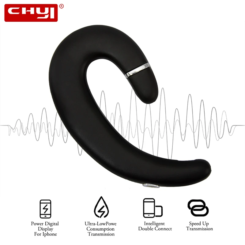 

CHYI Bluetooth Wireless Sport Headphones Handsfree Earphones With Microphone Single Ear Ear-hook Headset Earbuds For Phone MP3
