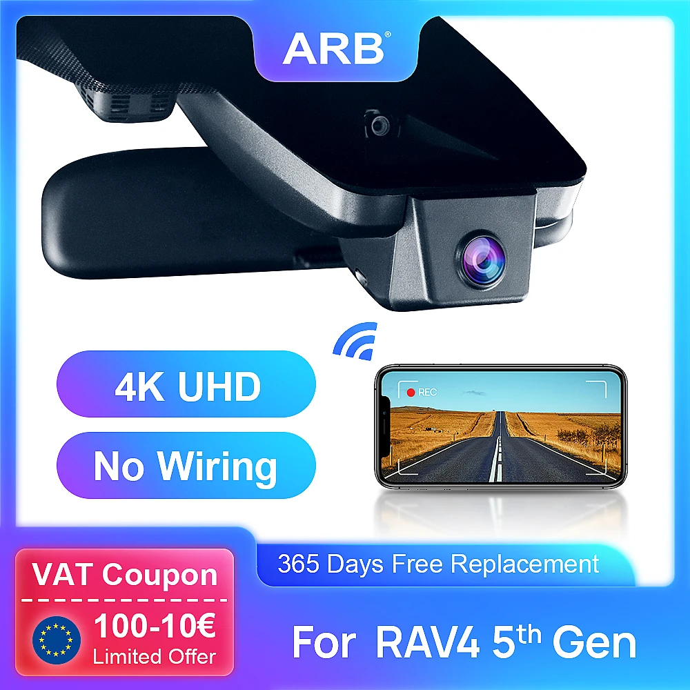 Видеорегистратор для Toyota RAV4 5-го поколения 2019-2021 Venza 2021 ARB 4K 2160P UHD Wi-Fi стандартная