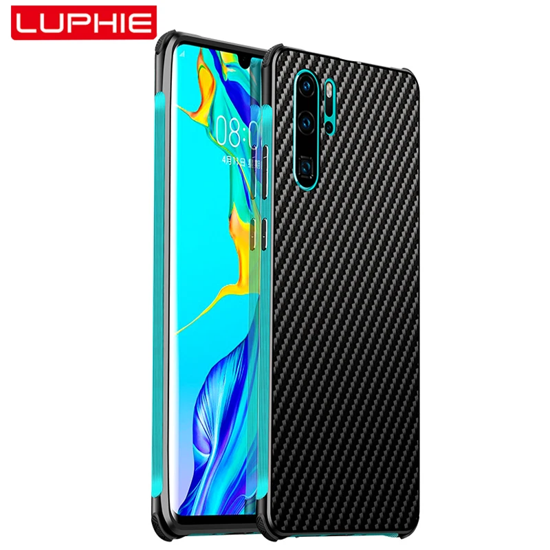 

Metal Frame Bumper for Huawei P30 Pro P30 Lite Case, Aluminum Alloy Frame Protection Cover Military-Grade Armor Carbon Fiber