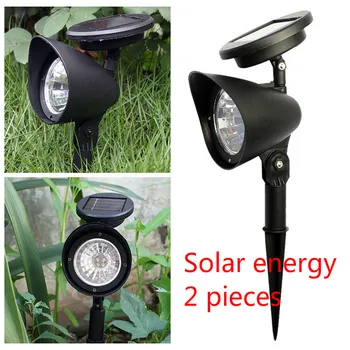 

2x 4LED Solar Power Garden Lamp Spot Light Outdoor Lawn Landscape Path Spotlight