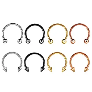 

1pc/lot 6/8/10mm Punk Stainless Steel Nose Ring C Clip Ring Earring Fake Fashion Horseshoe Septum Piercing Falso Nose Lip