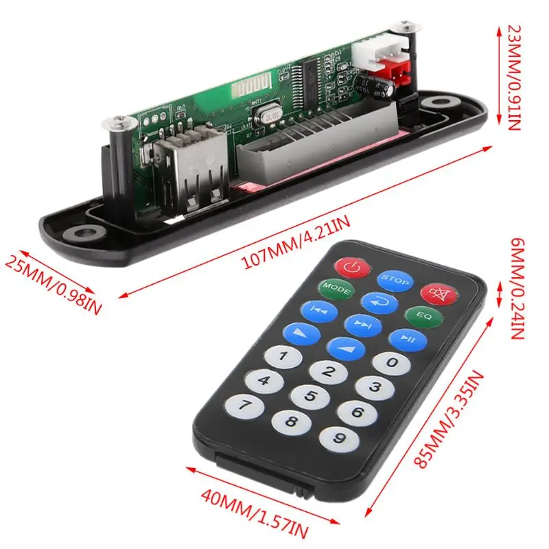 Беспроводной Bluetooth пульт дистанционного управления 12 в MP3 WMA декодер плата аудио модуль USB TF радио