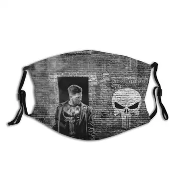 

The Punisher Unisex Washable Mouth Face Mask Printed Frank Castle Super Hero Anti Haze Protection Cover Respirator with Filters
