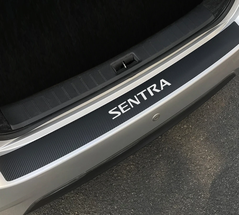 Car Stickers And Decals Rear Bumper Guard Auto Trunk Anti-Scratch Film For Nissan Sentra Carbon Fiber Protector Car Accessories (1)