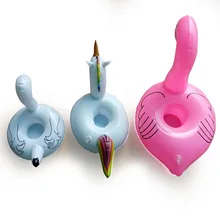 Надувной фламинго с одним отверстием подстаканник, надувная чашка с единорогом держатель, надувной лимон подстаканник