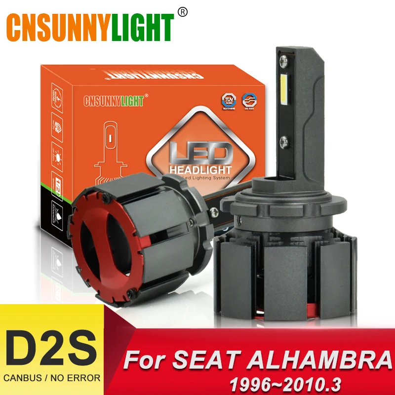 CNSUNNYLIGHT 2шт D2S автомобильные светодиодный лампы для фар 10лм белые Автомобильные