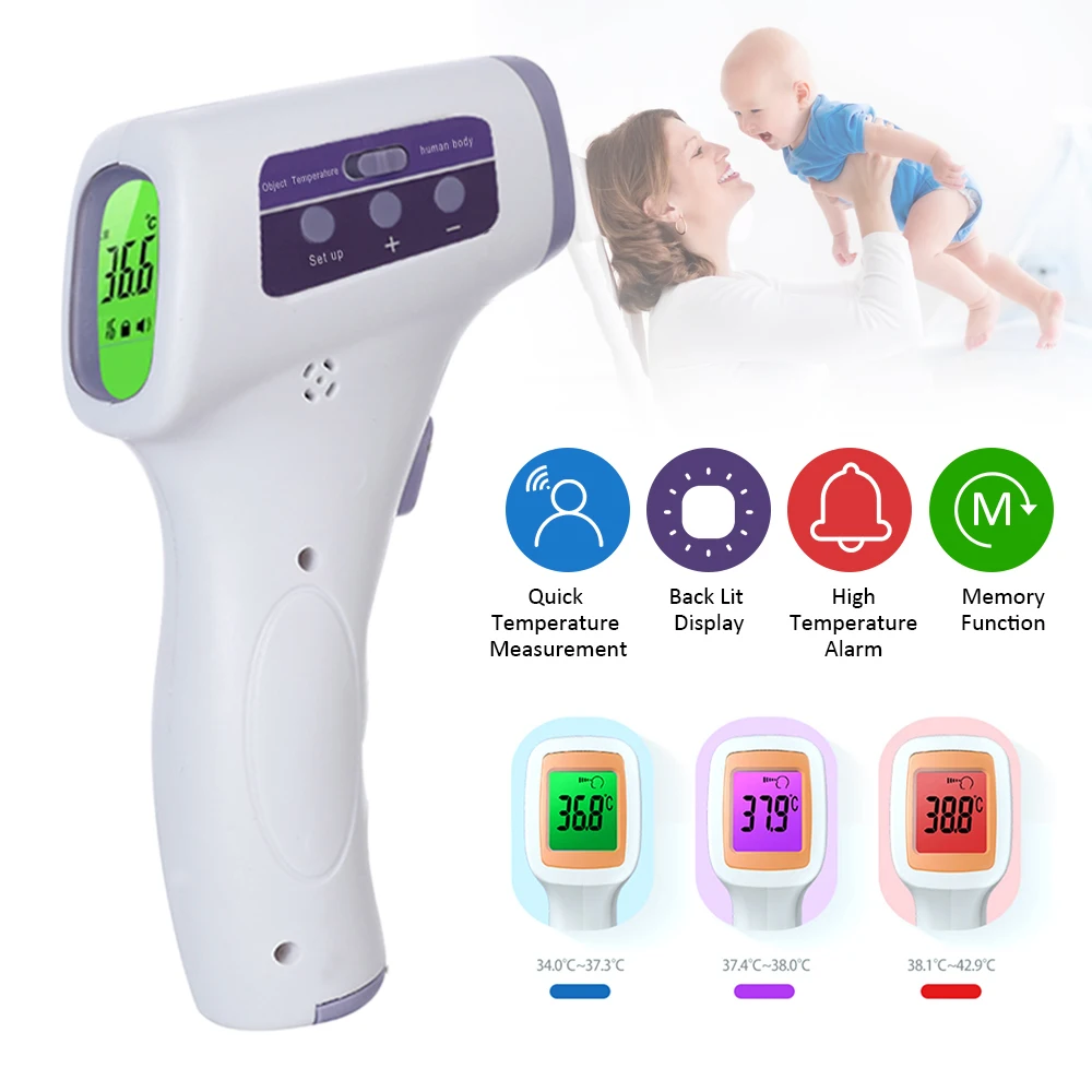 

Non-Contact Thermometer Portable Digital Infrared Thermoscope Quick Accurate Measuring High Temperature Alarm Thermometer