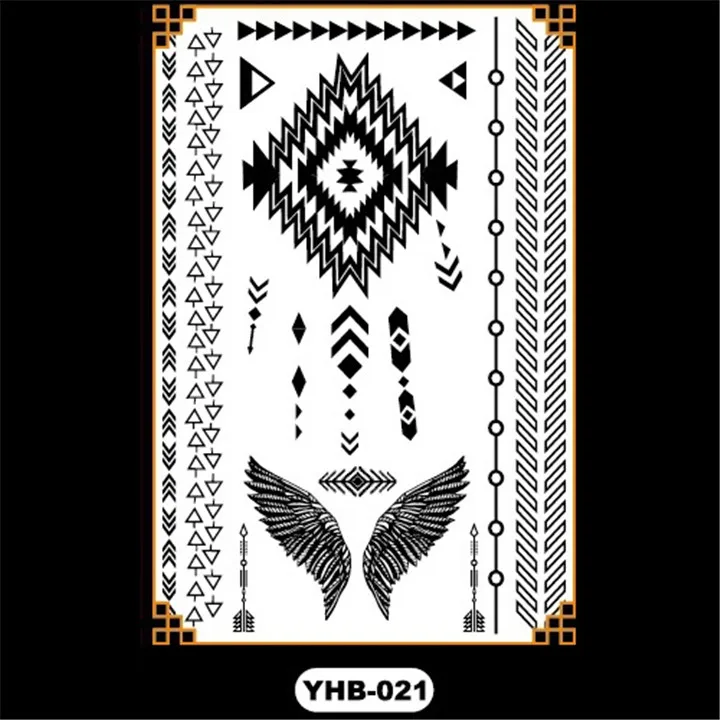 5   2pcs Women Black Lace Tattoo Stickers Waterproof Durable Hannah Sexy Fashion Tattoo Water Transfer Men Body Painting Sticker