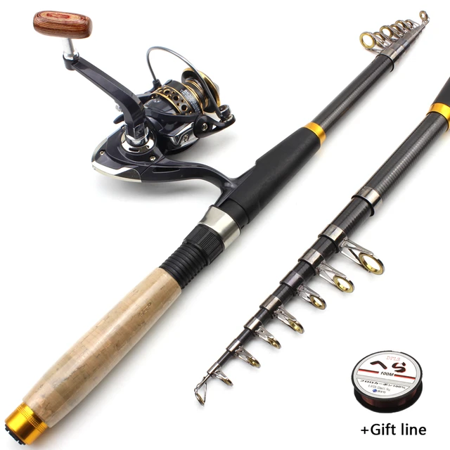 NEW 1.8M-3.6M Carbon Portable Telescopic Fishing Rod Spinning