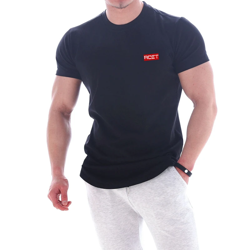 

2020 New Male Gyms Fitness Bodybuilding Workout Fashion Tops Clothing Men T-shirts Jogger Sporting Skinny Tee Shirt Men's shirt