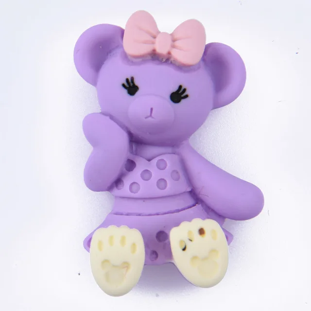 Hot Sale 1 Pcs Cartoon Bear Croc Shoe Charms Colorful Smile Face Baby Bear Clog Shoes Decorations Kid's Wristband Accessories r9584