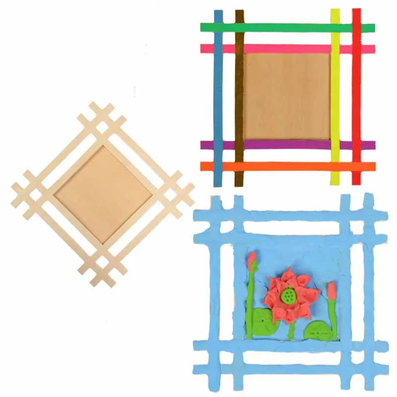 Дети DIY Окрашенные глиняные инструменты Глиняная картина рамка Tic Tac Toe деревянная рамка для рисования деревянная доска для рисования шаблон цвета