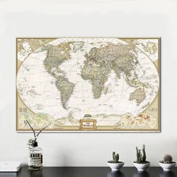 Carte du monde rétro 80x120cm, décoration murale sans cadre, image de base, bureau, Simple, personnalisée, photo suspendue 
