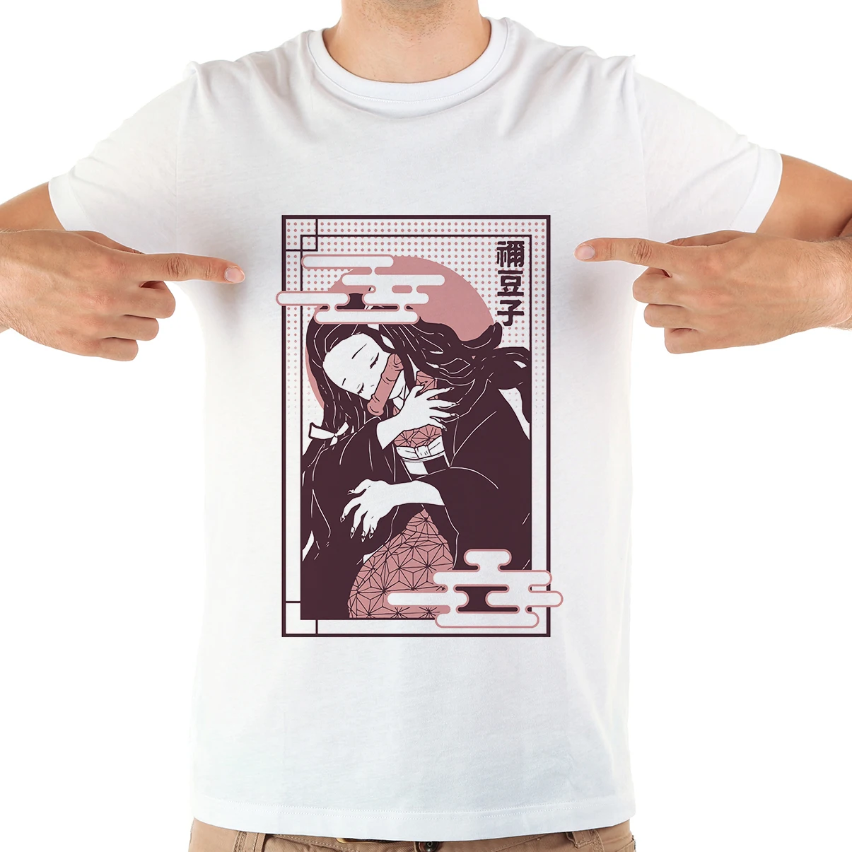 Забавная футболка Kimetsu no Yaiba Kamado Nezuko с аниме Мужская Уличная одежда унисекс