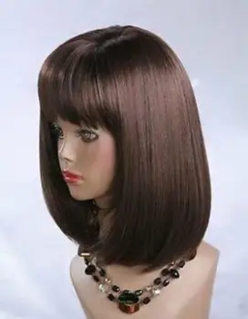 

fancy beauitufl brown straight lady's hair wigs for women wig