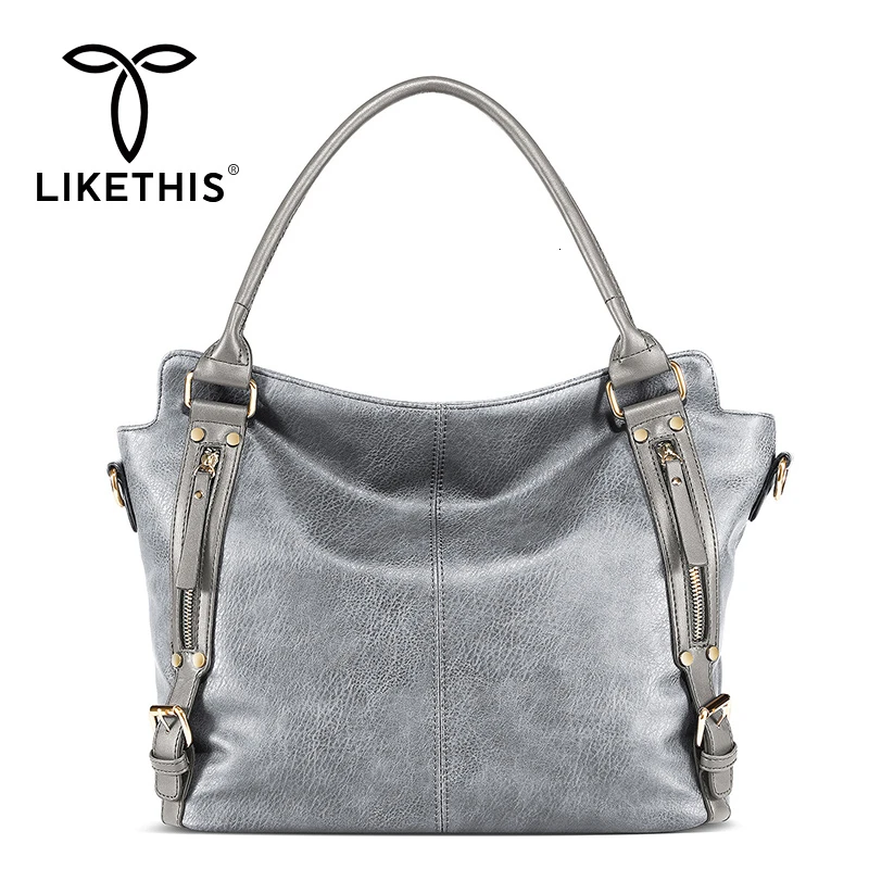 

LIKETHIS Fashion Women Handbags High Quality Hobos Single Shoulder Bags Vintage Multi-pocket Ladies Totes Bolsas High Capacity