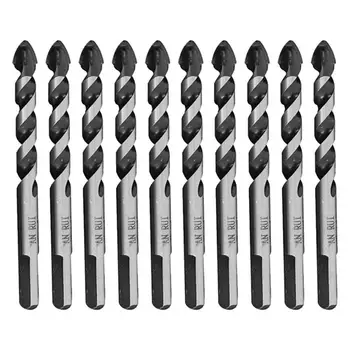

10pcs Triangular Shank Drill Resistance and Durability High Hardness Porcelain Tile Drill Hole Reaming Drilling Tool