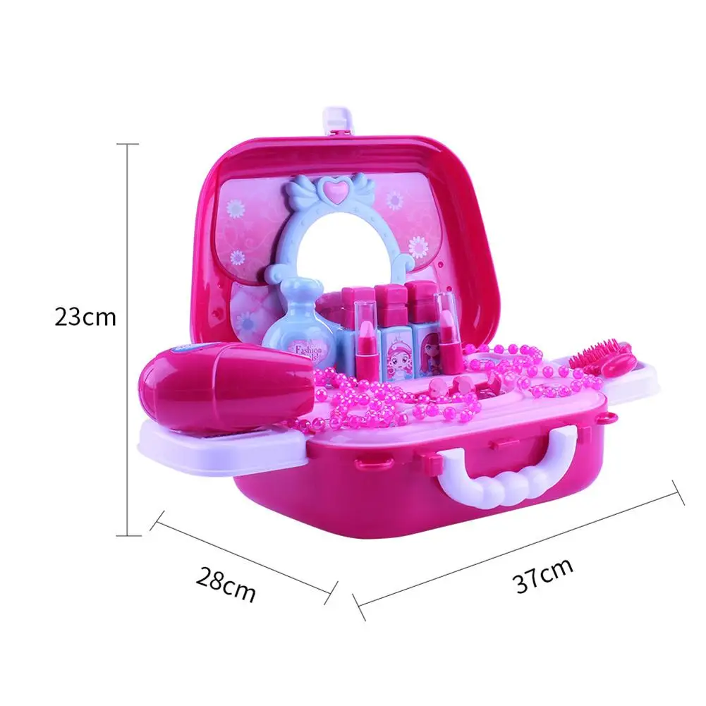 discount  Pretend Play Kids Toys Makeup Set Hairdressing Simulation Plastic Toy For Girls Dressing Cosmetic C