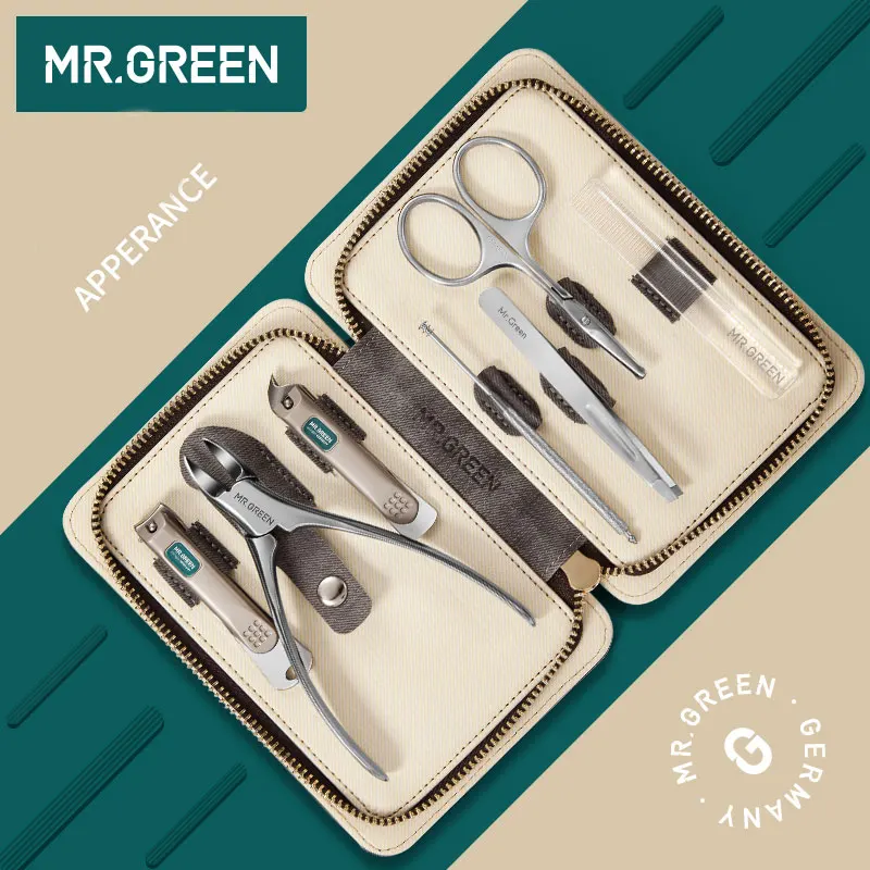 7 шт./компл. маникюрные ножницы MR.GREEN пинцет нож для ножей профессиональный