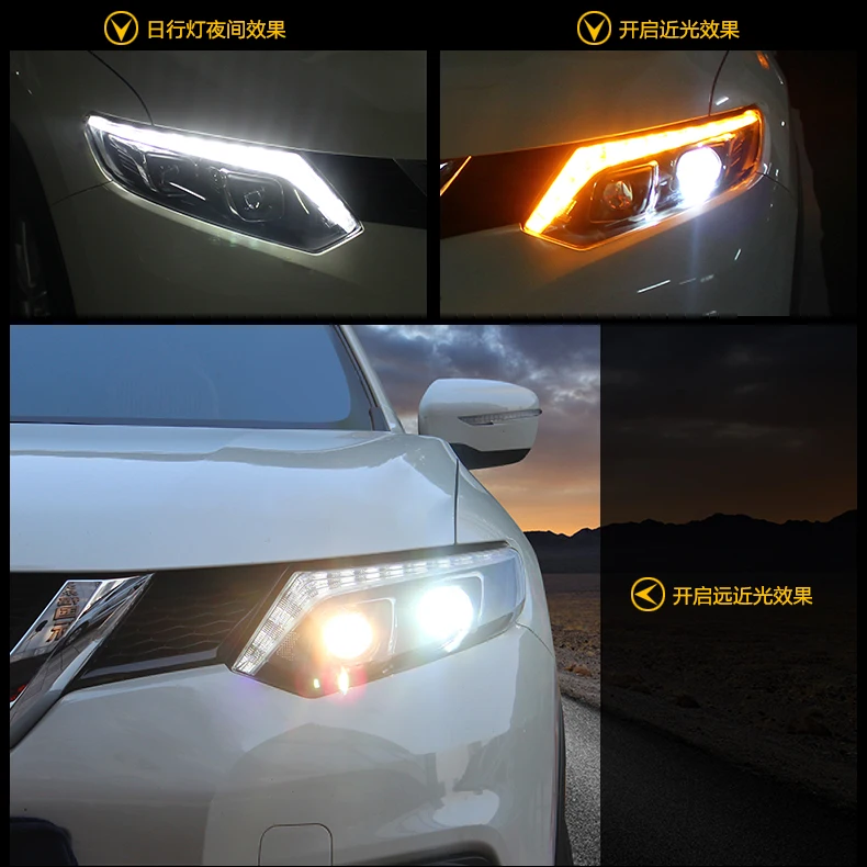 Автомобильный Стайлинг для Nissan X-Trail фары 2008- X-Trail светодиодный фонарь DRL Объектив двойной луч H7 HID Xenon bi xenon объектив