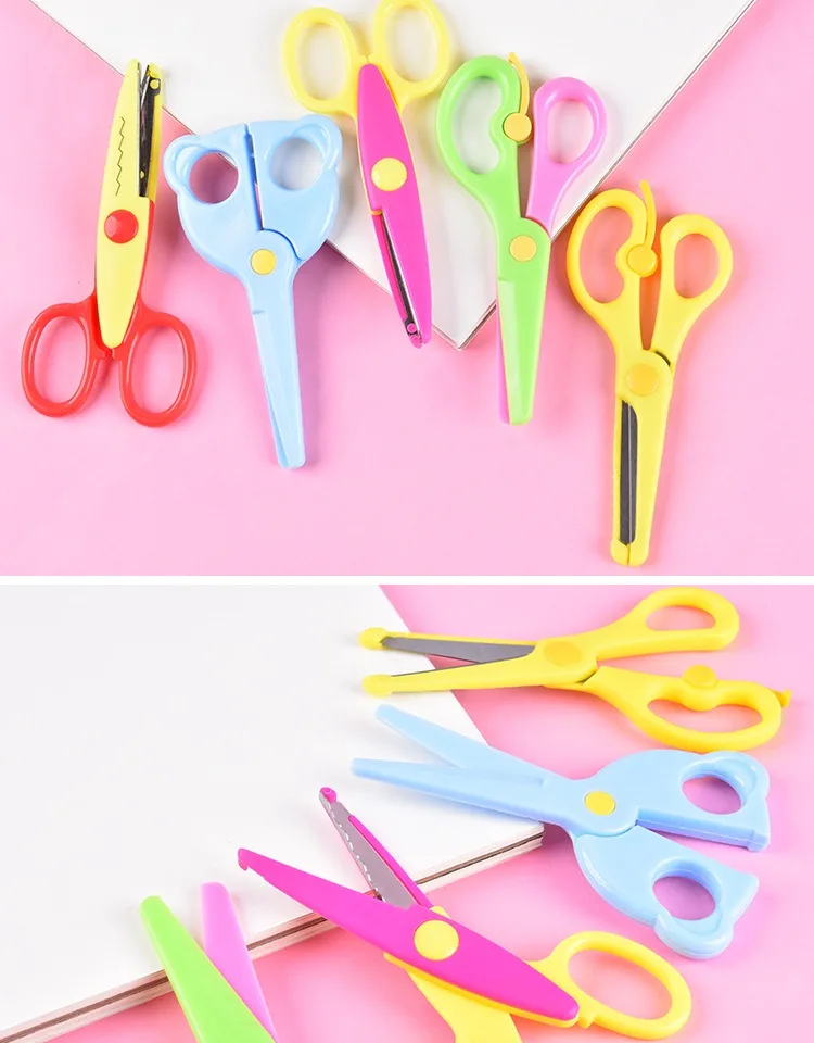 Безопасные ножницы ручной работы для детского сада, ножницы для резки бумаги, специальные товары для первичной резки
