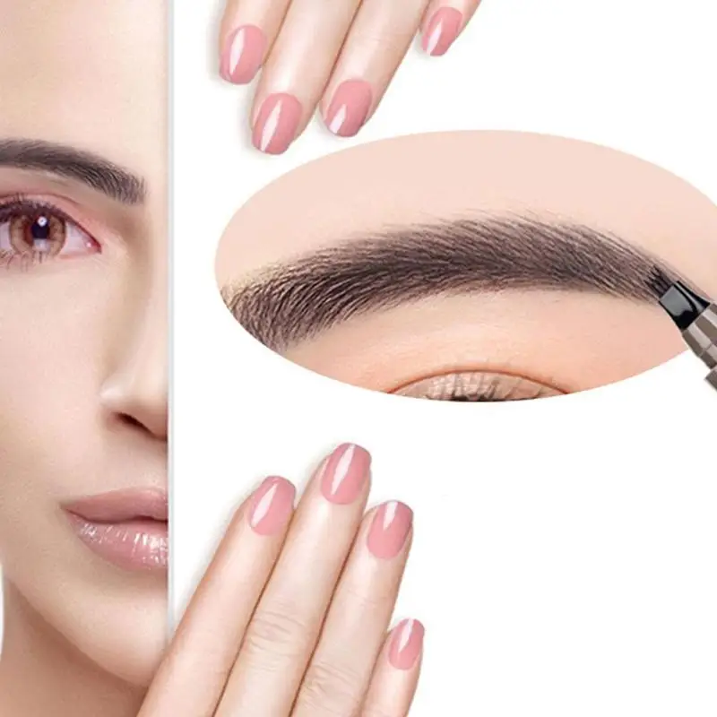 Quad Fork Eyebrow Pencil Pen Brown Black Waterproof Long Lasting Four-fork Water Eyebrow Enhancer Easy To Color Without Bloomin Quad Fork Eyebrow Pencil Pen Brown Black Waterproof Long Lasting Four-fork Water Eyebrow Enhancer Easy To Color Without Bloomin