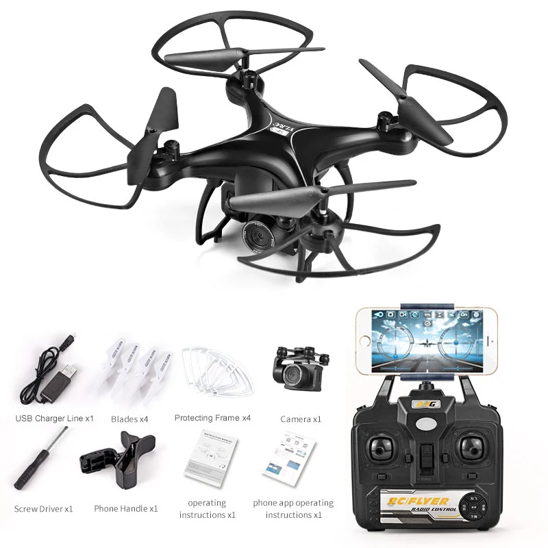 

RC Drone Helicopter With Camera 5MP WiFi FPV RC Quadcopter ESC Camera Drone Altitude Hold Foldable Quadrocopter Long Flight Time