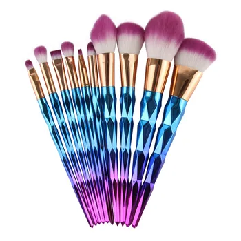 

10 Pcs Blending Wooden Handle High Endy Make Up Foundation Eyebrow Eyeliner Blush Cosmetic Concealer Brushes Tools