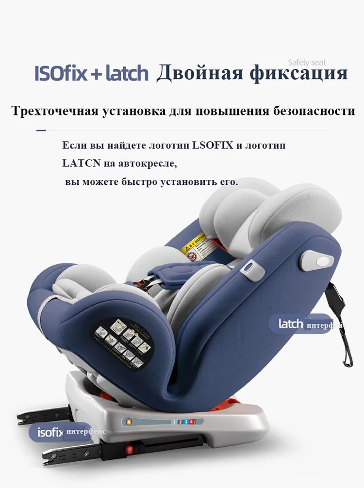 Детское автокресло Carmin. Регулируемое автомобильное кресло ISOFIX для детей 0 12