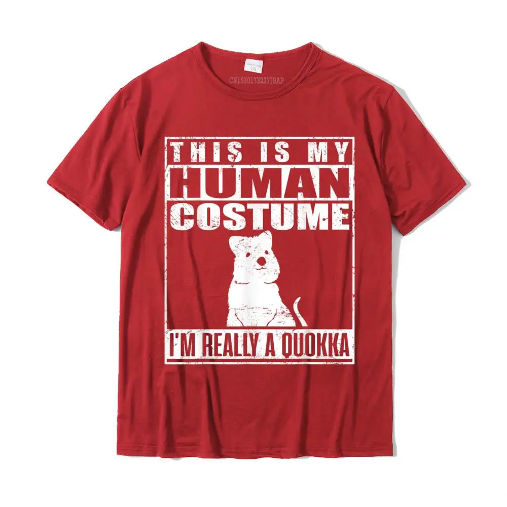 SummerFamily Short Sleeve Tops Shirts Lovers Day Designer O Neck 100% Cotton Tops & Tees Men's T-shirts Fitness Tight  This Is My Human Costume I'm Really A Quokka Halloween Gift T-Shirt__MZ17802 red