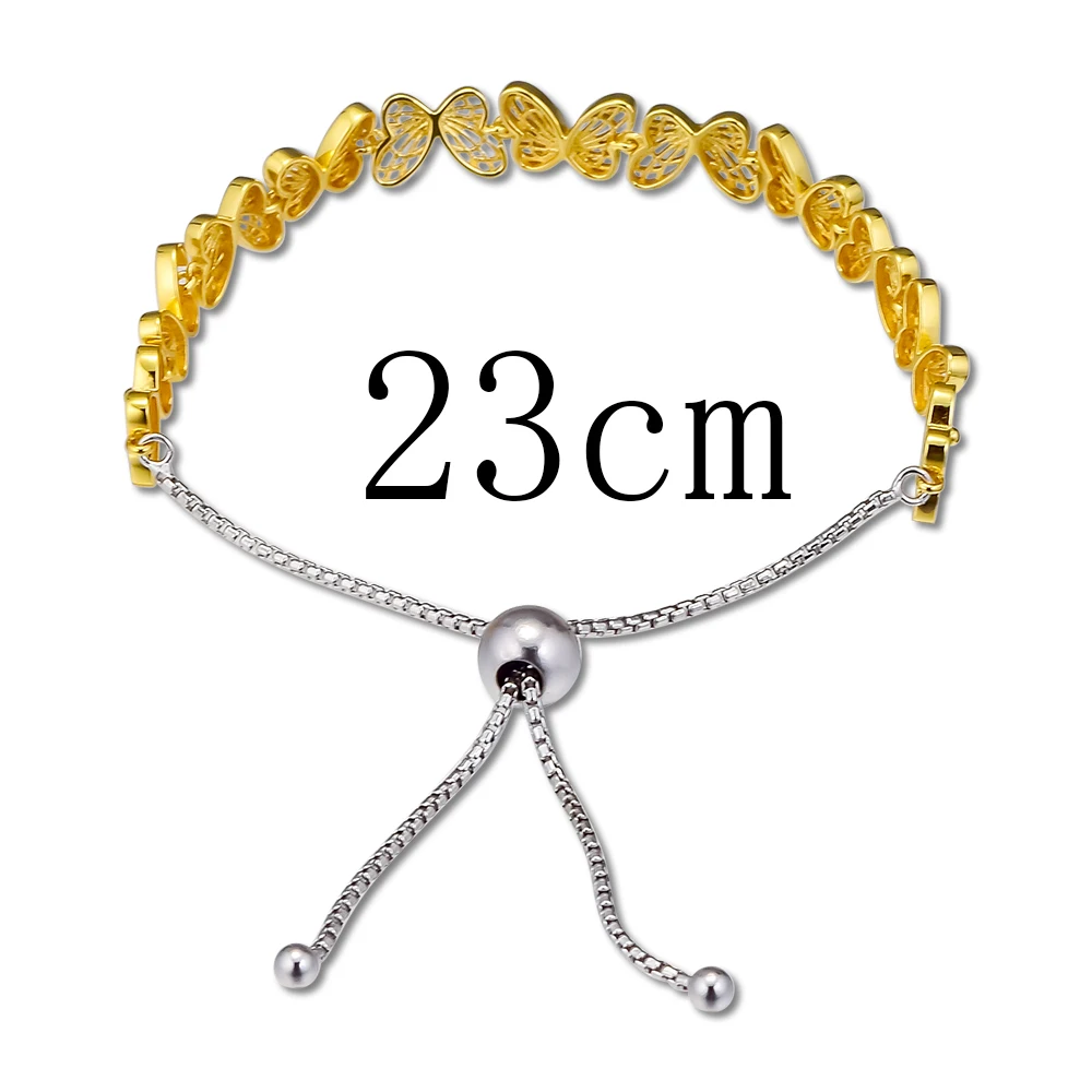 Весенний браслет с цветами и бабочкой регулируемый размер блестящий браслет для женщин модные ювелирные изделия 925 пробы серебро - Окраска металла: 8115