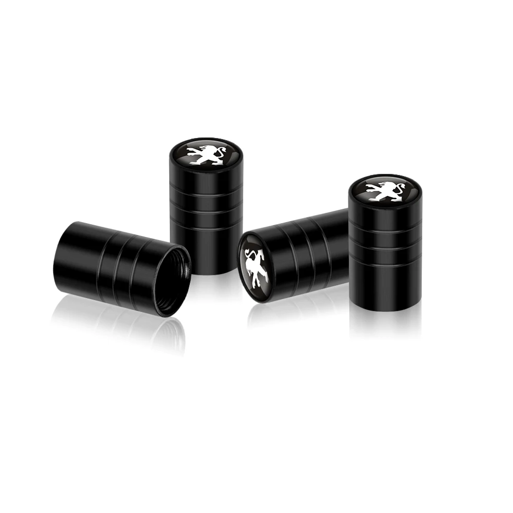 4pcs Metal Car Badges Wheel Tire Valve Caps Covers Auto Accessories For Peugeot 308 307 206 208 207 3008 508 407 2008 5008 406