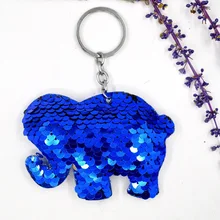 Горячая Распродажа разноцветные блестки Светоотражающие флип ребенок слон-брелок мобильный телефон сумка автомобильный висящий орнамент