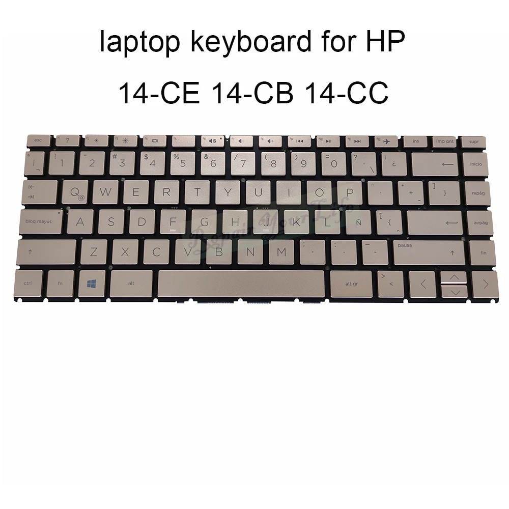 Сменная Клавиатура для ноутбука HP Pavilion 14 CE 14-CC 14-cb LA латинские клавиатуры Enter golden