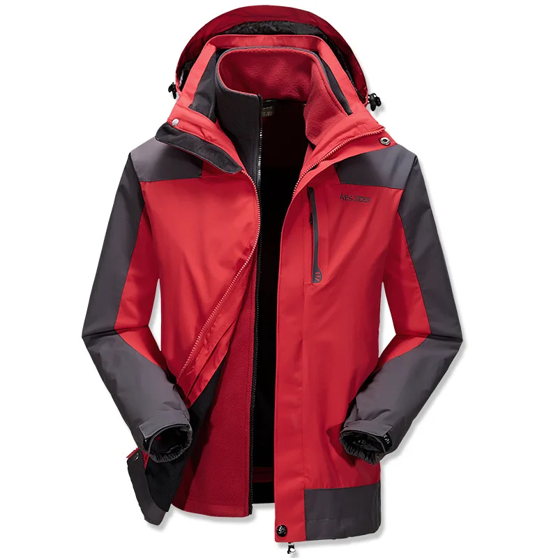 Outdoor Waterproof SoftShell Jacket For Men Fishing Hiking Warm Fleece Jackets Running Climbing Windproof Plus Size Male | Спорт и