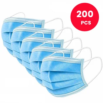 

Fast delivery Hot Sale 3-layer Facial Masks 10pcs Face Mouth Masks Non Woven Disposable Anti-Dust Masks Earloops Masks Cap Cover