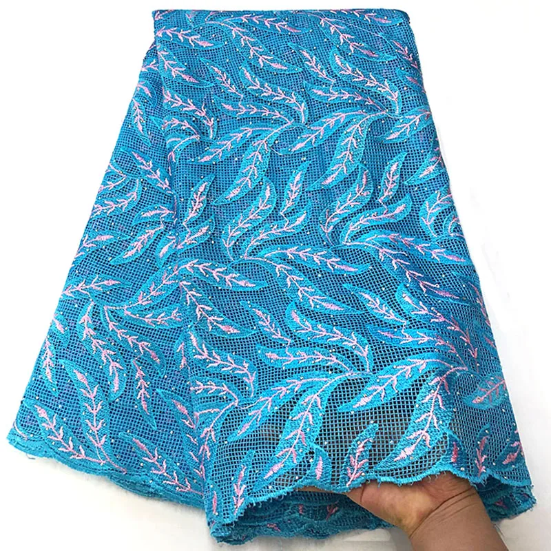 Latest African Cord Lace Fabric 2019 Green tissu Nigerian guipure Water Soluble Net for Women stone RF-985 | Дом и сад