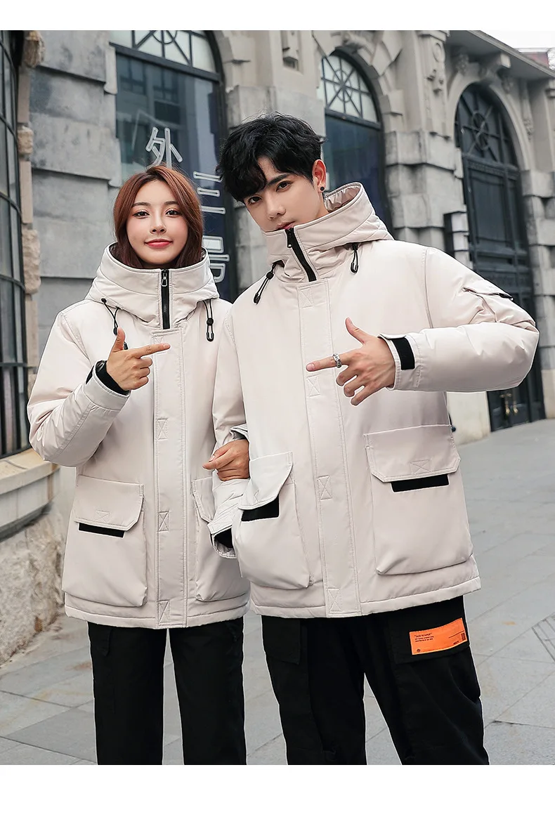 Korean-style Fashion Lovers down Jacket New Style White Duck down Thick Youth Men And Women down Jacket Short Coat Fashion