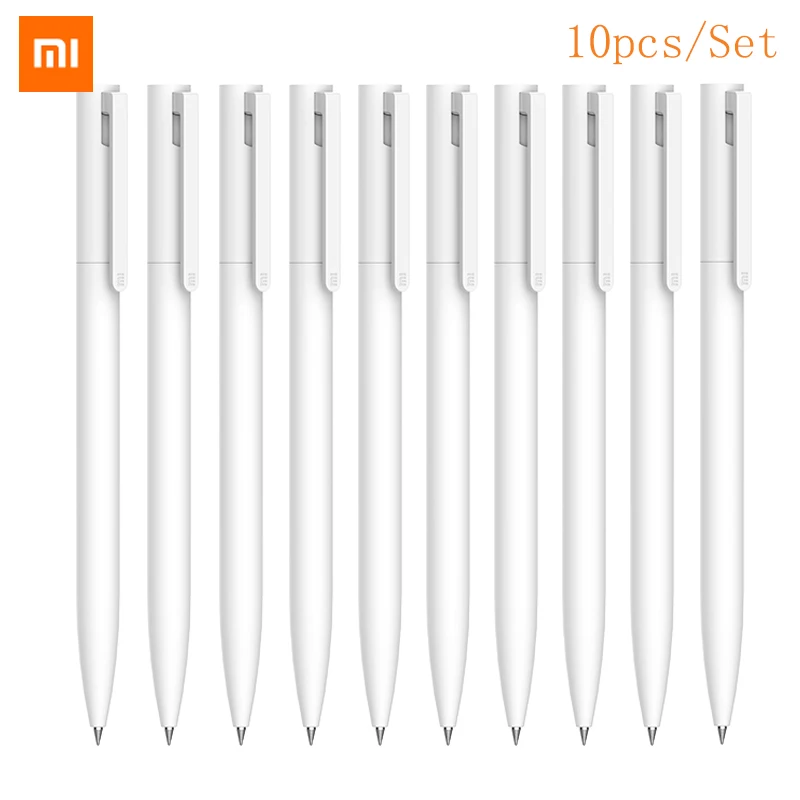 Гелевые ручки Xiaomi Mijia 10 шт. без крышки 0 5 мм черные белые PREMEC гладкие швейцарские